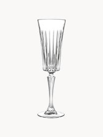 Copas flauta de champán de cristal con relieve Timeless, 6 uds., Cristal Luxion, Transparente, Ø 7 x Al 24 cm, 210 ml