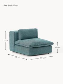 Module central Felix, Tissu vert turquoise, larg. 100 x prof. 110 cm