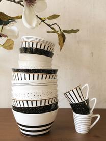 Tazas originales Pluto Loft, 4 uds., Porcelana, Negro y blanco con borde dorado, Ø 6 x Al 6 cm, 90 ml