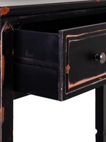 Consola de recibidor de madera con cajones Rene, vintage, Tablero: fibras de densidad media , Negro, plateado, An 112 x Al 82 cm