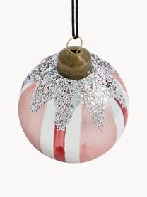 Palline di Natale Star 4 pz, Vetro, Rosa chiaro, rosso, bianco, argentato, Ø 6 cm