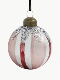 Palline di Natale Star 4 pz, Vetro, Rosa chiaro, rosso, bianco, argentato, Ø 6 cm