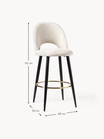 Sametová barová židle Rachel, Světle béžová, Š 48 cm, V 110 cm