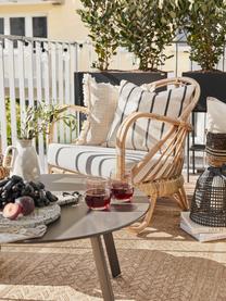 Rattan-Loungesessel Rochester, Gestell: Rattan, Bezug: Polyester, Rattan, Weiß, B 75 x T 80 cm