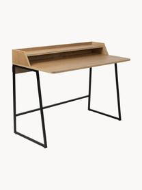 Schreibtisch Giorgio aus Holz und Metall, Gestell: Metall, pulverbeschichtet, Holz, Schwarz, B 120 x T 60 cm