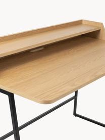 Schreibtisch Giorgio aus Holz und Metall, Gestell: Metall, pulverbeschichtet, Holz, Schwarz, B 120 x T 60 cm