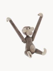 Figura decorativa de diseño Monkey, Madera de roble barnizada, Roble, An 20 x Al 19 cm