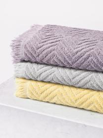 Handdoek Jacqui in verschillende formaten, met hoog-laag patroon, Lichtgrijs, Handdoek, B 50 x L 100 cm, 2 stuks