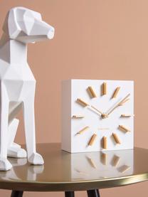 Zegar stołowy Discreet, Płyta pilśniowa (MDF), Biały, odcienie złotego, S 15 x W 15 cm