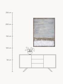 Handgemaltes Leinwandbild Abstract Horizon mit Holzrahmen, Bild: Acrylfarbe, Beige- und Grautöne, B 90 x H 120 cm