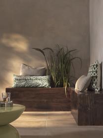 Funda de cojín decorativa para exterior Aryna, 100% lino con certificado European Flax, Verde oliva, beige claro, An 30 x L 70 cm