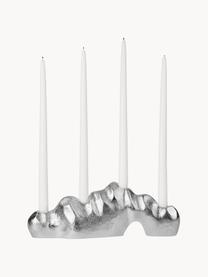 Candelabro Lumos, Alluminio rivestito, Argentato con finitura metallica, Larg. 36 x Alt. 12 cm