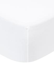 Drap-housse en jersey élasthanne pour surmatelas Lara, 95 % coton, 5 % élasthanne, Blanc, larg. 200 x long. 200 cm