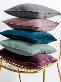 Housse de coussin velours aubergine Dana, Aubergine