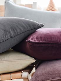 Housse de coussin velours aubergine Dana, Aubergine