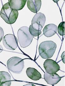 Baumwoll-Servietten Eucalyptus, 4 Stück, Baumwolle, Weiss, Grün, Grau, 40 x 40 cm