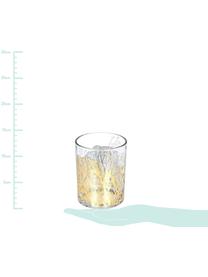 Teelichthalter Jules, Glas, Transparent, Goldfarben, Ø 10 x H 13 cm