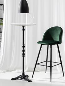 Sedia da bar Maxine, Rivestimento: 100% poliestere, Gambe: metallo rivestito, Verde scuro, nero, Larg. 48 x Alt. 102 cm