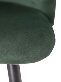 Sedia da bar Maxine, Rivestimento: 100% poliestere, Gambe: metallo rivestito, Verde scuro, nero, Larg. 48 x Alt. 102 cm