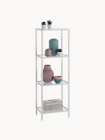 Estantería de baño Sirk, Estructura: metal pintado, Estantes: vidrio, Blanco, An 36 x Al 113 cm