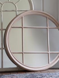 Okrągłe lustro ścienne z drewnianą ramą Eccleston, Beżowy, Ø 100 x G 4 cm