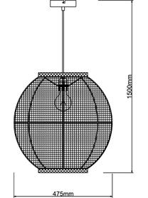 Lámpara de techo Tanah, Anclaje: metal, Cable: plástico, Negro, beige, Ø 47 x Al 47 cm