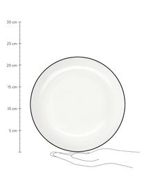 Assiette creuse porcelaine à table ligne noire, 4 pièces, Blanc Bord : noir