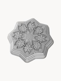 Backform Snowflakes, Aluminiumguss, Silberfarben mit Metallic-Finish, Ø 26 x H 5 cm