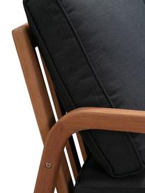 Garten-Lounge-Set Bergen aus Eukalyptusholz, 4-tlg., Gestell: Massives Euykalyptusholz,, Schwarz, Eukalyptusholz, B 212 x T 77 cm