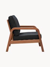 Set lounge para exterior de madera de eucalipto Bergen, 4 pzas., Tapizado: 100% poliéster (resistent, Estructura: madera maciza de eucalipt, Negro, madera de eucalipto, An 212 x F 77 cm