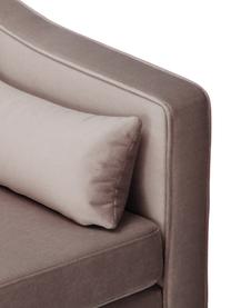 Fluwelen bank Alva (3-zits) in taupe met beukenhout-poten, Bekleding: fluweel (hoogwaardig poly, Frame: massief grenenhout, Poten: massief gebeitst beukenho, Taupe, B 215 x D 92 cm