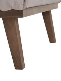 Fluwelen bank Alva (3-zits) in taupe met beukenhout-poten, Bekleding: fluweel (hoogwaardig poly, Frame: massief grenenhout, Poten: massief gebeitst beukenho, Taupe, B 215 x D 92 cm