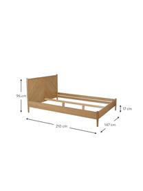 Holzbett Farsta mit Kopfteil, Gestell: Eichenholzfurnier, Holz, B 140 x L 200 cm