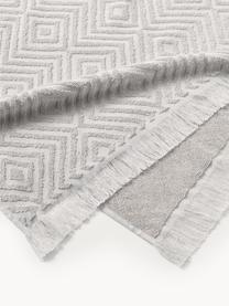 Handtuch-Set Jacqui mit Hoch-Tief-Muster, in verschiedenen Setgrössen, Hellgrau, 4er-Set (Handtuch & Duschtuch)
