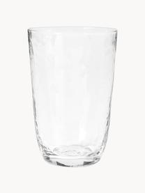 Mondgeblazen waterglazen Hammered met oneven oppervlak, 4 stuks, Mondgeblazen glas, Transparant, Ø 9 x H 14 cm, 400 ml