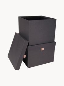 Cajas Tristan, 2 pzas., Caja: cartón laminado rígido, Gris antracita, Set de diferentes tamaños