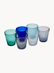 Vasos con burbujas de aire Baita, 6 uds., Vidrio, Tonos azules, tuquesas y grises transparentes, Ø 9 x Al 10cm, 330 ml