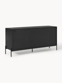 Credenza con intreccio viennese Vienna, Piedini: metallo verniciato a polv, Legno di mango, nero, Larg. 165 x Alt. 78 cm