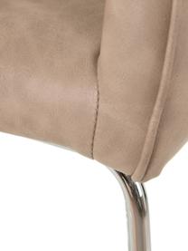 Krzesło ze sztucznej skóry Alice, Tapicerka: sztuczna skóra (PU), Beżowy, S 57 x G 55 cm