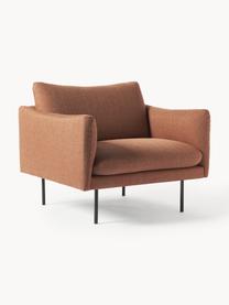 Fauteuil Moby, Bekleding: polyester De hoogwaardige, Frame: massief grenenhout, Poten: gepoedercoat metaal Dit p, Geweven stof Nougat, B 90 x H 90 cm