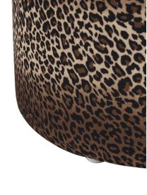 Pouf in velluto marrone leopardato Daisy, Rivestimento: velluto (poliestere) Il r, Cornice: compensato, Stampa leopardata in velluto, Ø 54 x Alt. 38 cm