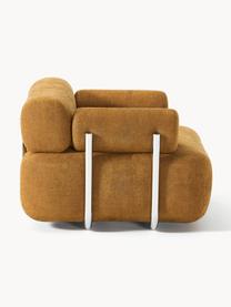 Loungefauteuil Stella, Bekleding: 85% polyester, 15% katoen, Frame: massief sparrenhout, PEFC, Geweven stof oker, B 111 x D 100 cm