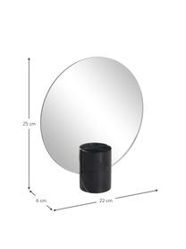 Rahmenloser Kosmetikspiegel Pesa, Spiegelfläche: Spiegelglas, Sockel: Marmor, Schwarz, B 22 x H 25 cm