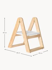 Skládací stolička z jasanového dřeva Reech, Bílá, jasanové dřevo, Š 40 cm, V 40 cm