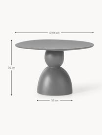 Table de forme organique Sahra, Ø 116 cm, Gris, Ø 116 cm