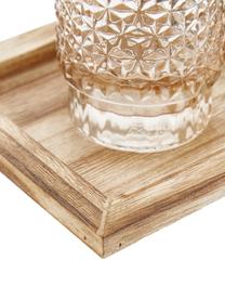 Windlichter Elviena mit Holztablett, 6er-Set, Tablett: Paulowniaholz, Blau- und Beigetöne, Helles Holz, B 43 x H 11 cm