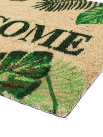 Paillasson Welcome, Beige, tons verts