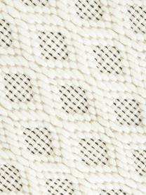 Handgewebter Wollteppich Inar, 67 % Wolle (RWS-zertifiziert), 33 % Baumwolle

Bei Wollteppichen können sich in den ersten Wochen der Nutzung Fasern lösen, dies reduziert sich durch den täglichen Gebrauch und die Flusenbildung geht zurück., Off White, Schwarz, B 80 x L 150 cm (Größe XS)