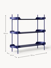 Kovový regál Taru, Kov s práškovým nástřikem, Královská modrá, matná, Š 120 cm, V 104 cm