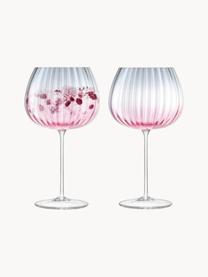 Verres à vin avec dégradé de couleur Dusk, 2 élém., Verre, Rose, gris, Ø 10 x haut. 20 cm, 650 ml